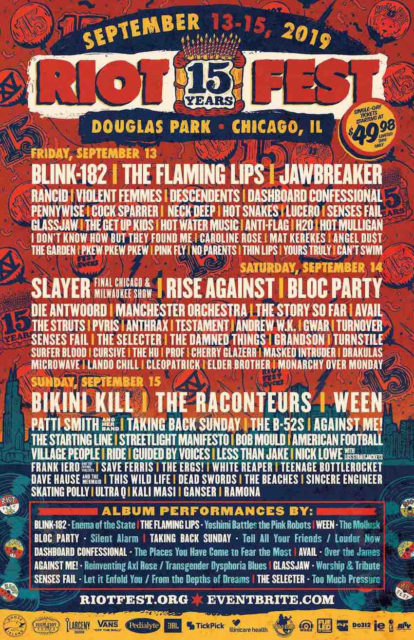 Riot Fest 2019 Single Day Lineup