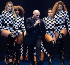 Pitbull performs at the United Center in Chicago on Nov. 1, 2023.