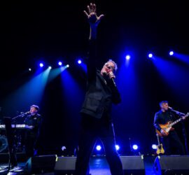 Devo performs at the Riviera Theatre in Chicago on May 11, 2024.