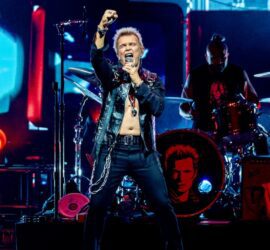 Billy Idol performs at Credit Union 1 Amphitheatre in Tinley Park on Aug. 14, 2025.