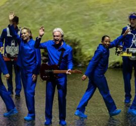 David Byrne performs at The Auditorium Theatre in Chicago on Oct. 29, 2025.